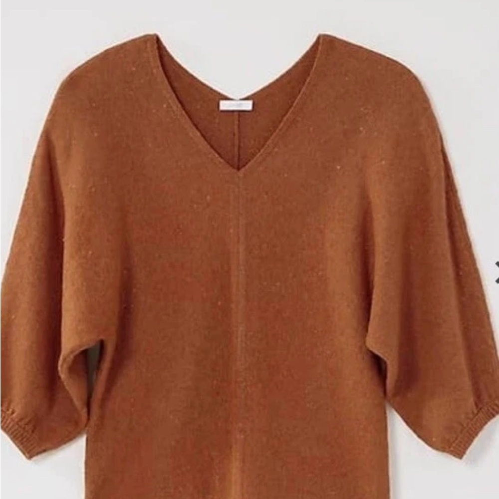 Pure Jill Elegant V-Neck Brown Sweater - Picture 3 of 5